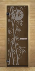 Стекло, Сатин, бронза матовое, дверь для сауны, дверь для сауны в уфе, бамбука, стеклянная дверь для сауны, для бани дверь, дверь с рисунком, стеклянные двери с рисунком